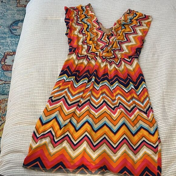 Trina Turk Multicolor Chevron Pattern Dress 2 - Picture 6 of 9